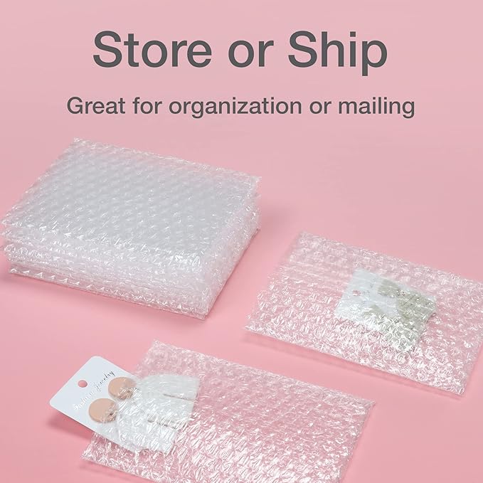 Quality Park Clear Bubble Pouches, Cushioned Packing and Shipping Bags, Great for Storage or Mailing, Reusable, 4"x 6", 200/box (QUA85921)
