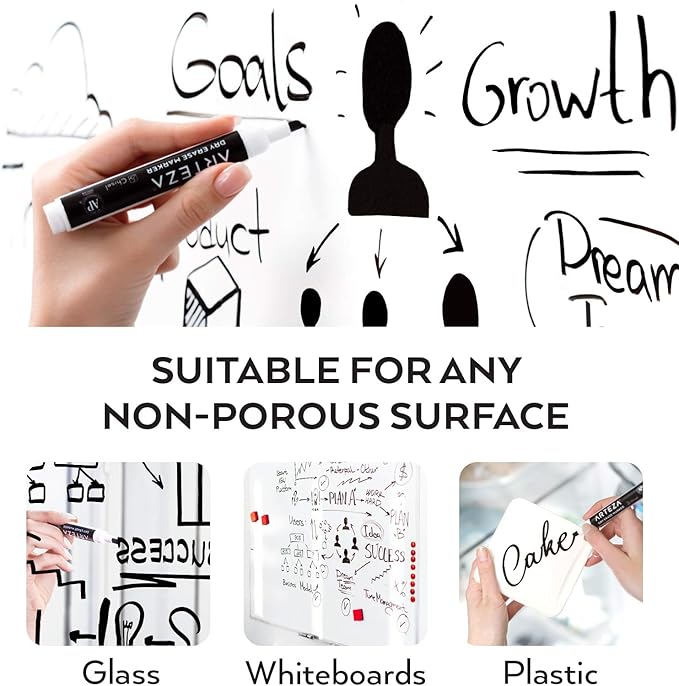Arteza Black Dry Erase Markers, Bulk Pack of 52 Whiteboard Markers, Chisel Tip, Low-Odor Ink, Long-Lasting & Easy-to-Erase, Ideal for School, Office, Homeschooling and Teachers