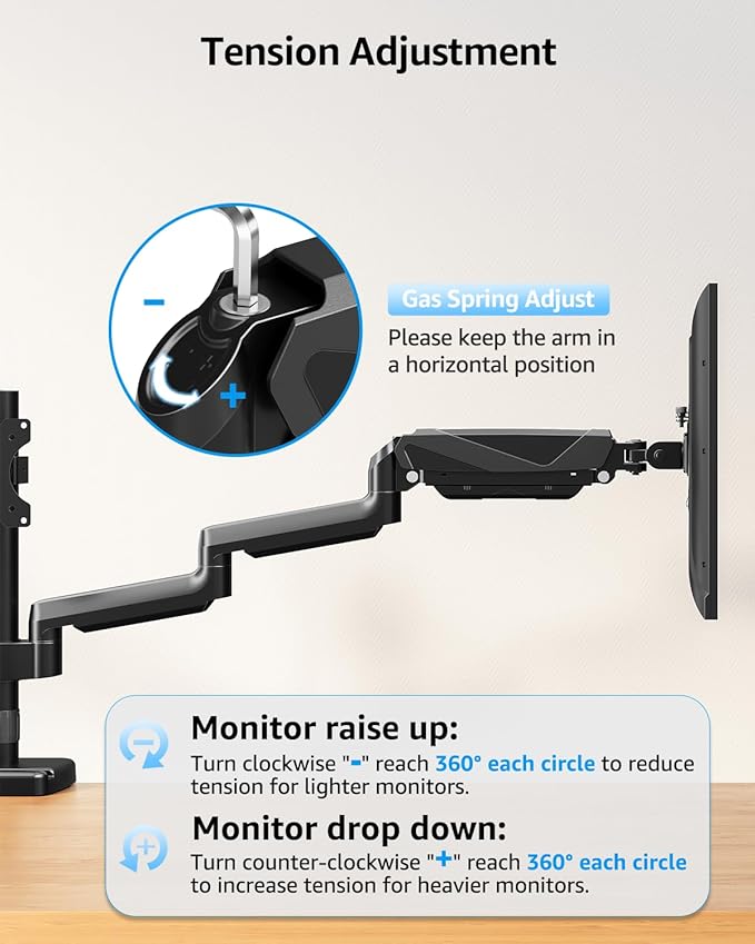 MOUNTUP Triple Monitor Mount, Triple Monitor Desk Mount for Max 27 inch Computer Screens, 3 Monitors Stand for Desk, Monitors Arm with Swivel, Tilt, Rotation, Each Arm Holds 4.4-19.8 lbs