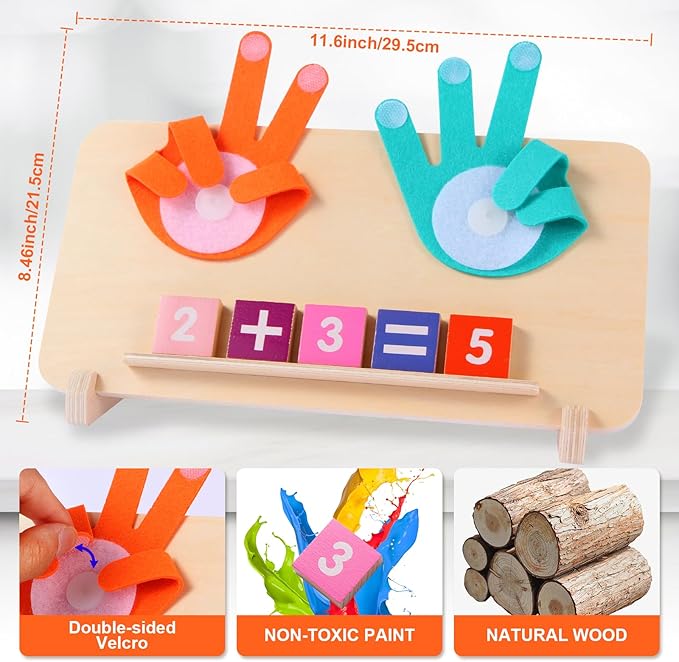 Montessori Toys for 3-5 Year Old, Educational Math Manipulatives Learning Toys for Toddlers 3-5 Years, Number Counting Blocks for Kids, Homeschool Kindergarten Supplies Boys Girls Birthday Gifts