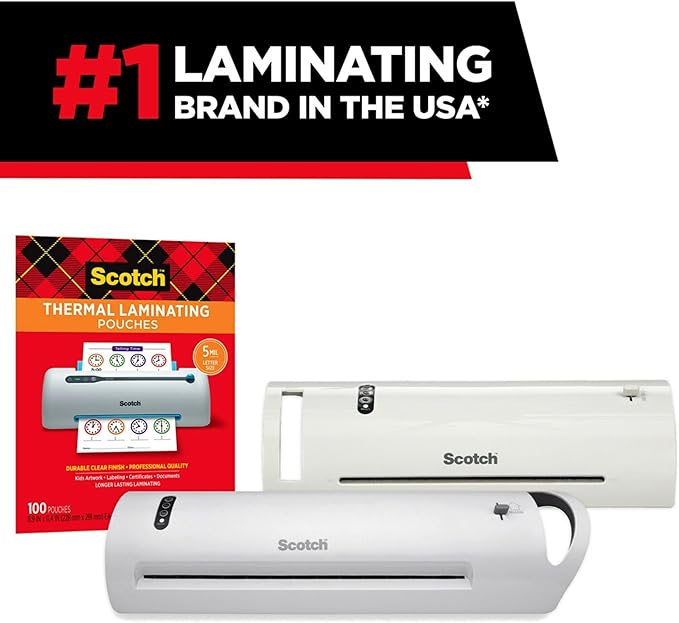Scotch Thermal Laminating Pouches, 5 Mil Thick for Extra Protection, 2.32 x 3.70-Inches, Business Card Size, 100-Pack (TP5851-100)