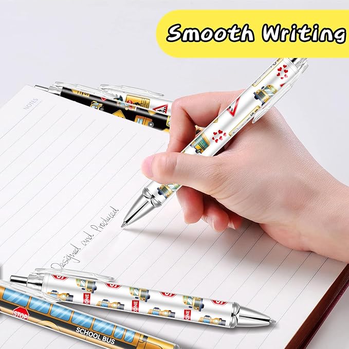 10 PCS School Bus Pens Bulk, Bus Driver Appreciation Gifts Pens Accessories Teachers Pen Thank You Work Ballpoint Pens Thanksgiving Christmas Gifts for Men Women Office Supplies (Bus Driver)