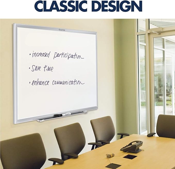 Quartet Magnetic Dry Erase White Board, 2' x 1-1/2 Whiteboard, Nano-Clean Surface Resists Ink Stains, Silver Aluminum Frame (SM531)