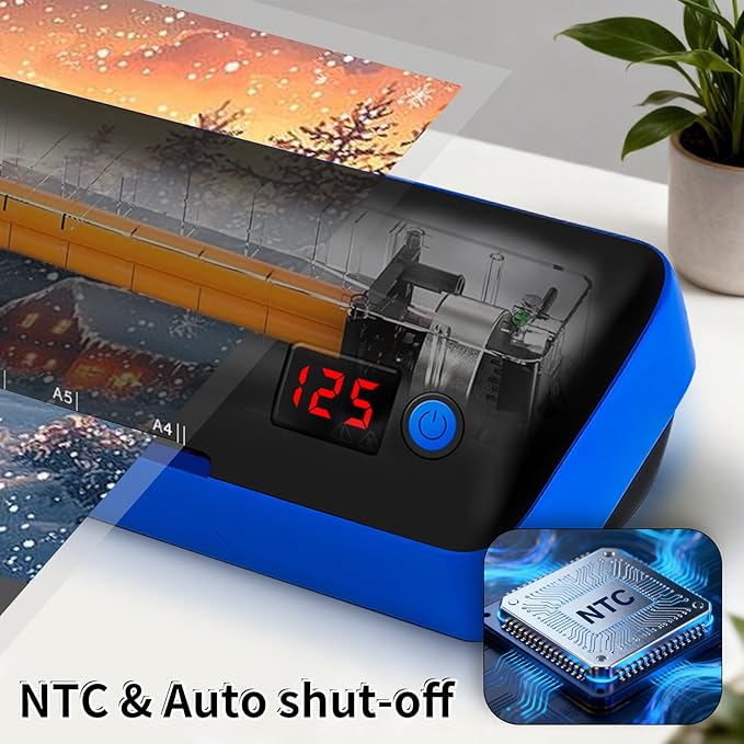 9 Inch Laminator Machine, 30s preheating, 500mm/min Gluing Speed, 10 in1 A4 Thermal Laminator Machine with Never Jam Technology, Use for Home Office School