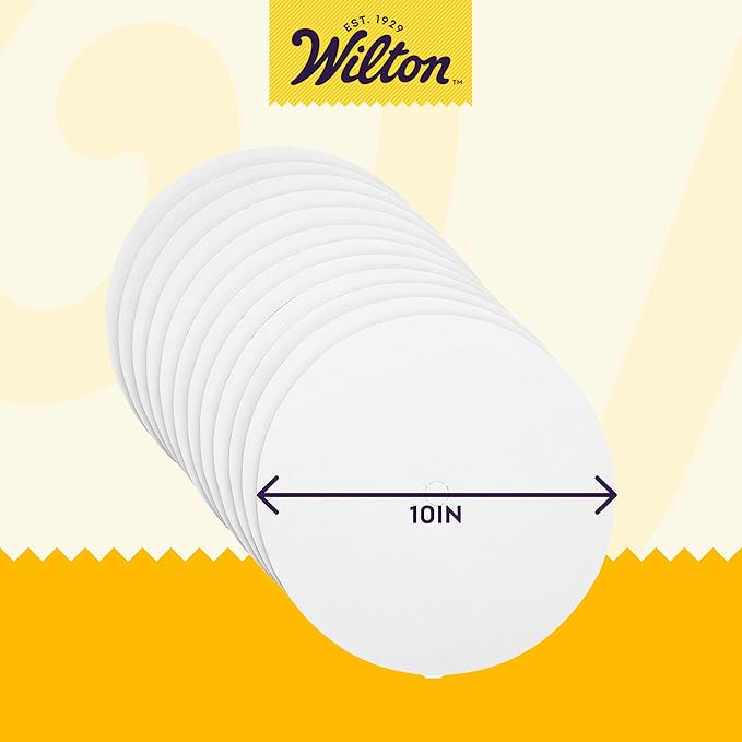 Wilton 10 Inch Round Cake Boards, Fits 8in, 9in Cakes, 12 Count