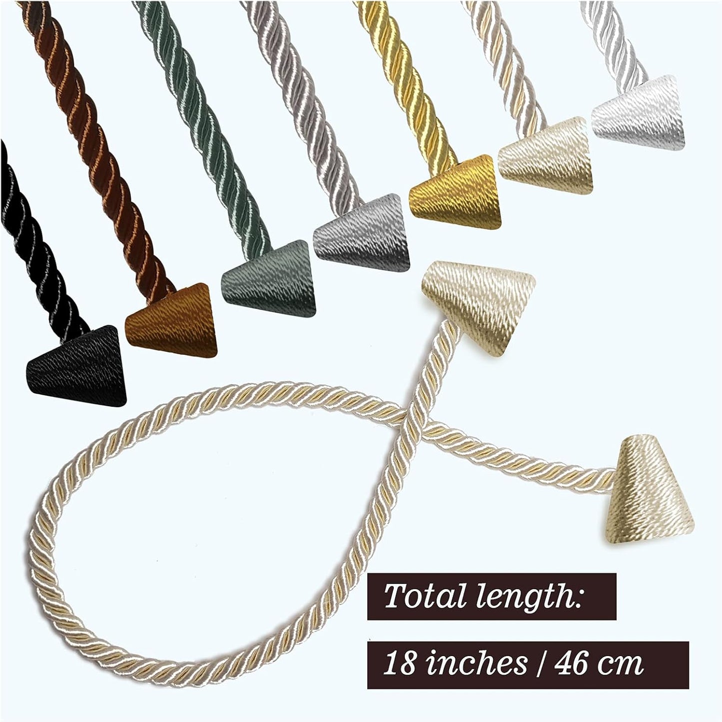 Hion Magnetic Curtain Tiebacks Gray Blue 2pcs, Curtain Tiebacks Buckles Holdbacks Holders Hooks Clip for Home Bedroom Office Decorative Curtain