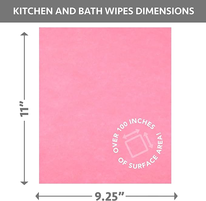 Cadie Kitchen and Bath Amazing Wipes - Absorbent and Reusable Cloth for Washing, Drying, Wiping in The Bathroom or Cuisine Surfaces | Cleaning Sink, Tiles, Bathtub, Walls, Mirror or Floors | 2-Pack