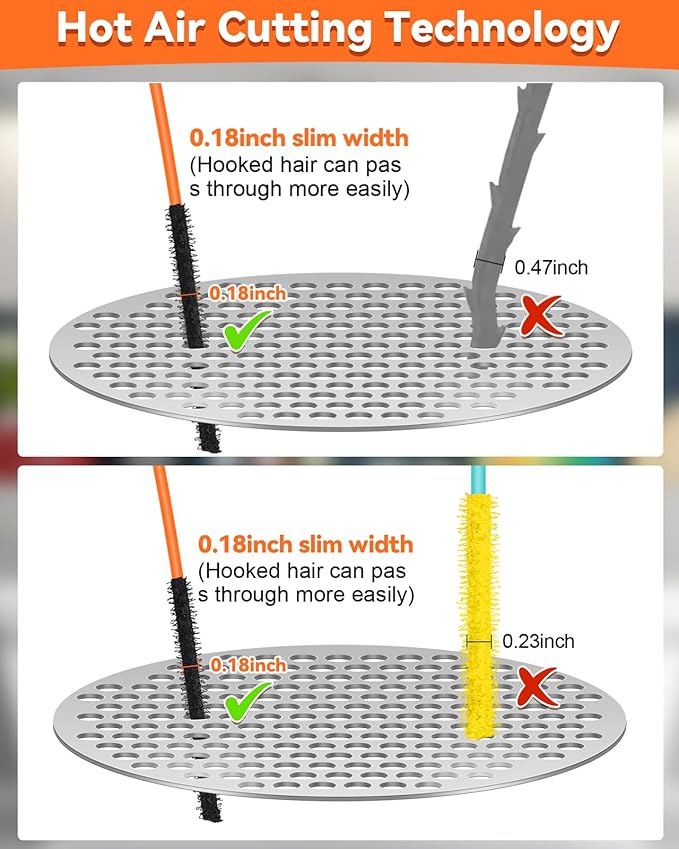 32 Inch Drain Snake, Anti-Break Metal Hair Removal Tool with Nylon Coating Sink Snake, Drain Cleaner Hair Catcher Remover for Shower, Bathroom Sink Tub(6 Pack)