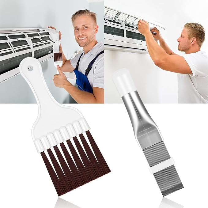 Boao Air Conditioner Condenser Fin Comb, Fin Cleaning Brush Air Conditioner Coil Cleaner Refrigerator Coil Cleaning Whisk Brush Evaporator Radiator Repair Tool(6 Pieces)