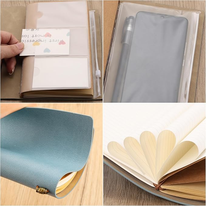 PRSTENLY Graduation Gifts Leather Journal, Graduation Gifts for Her Him 140 Page Refillable Journal, High School University College Graduation Gift Ideas for Women Men (Blue)