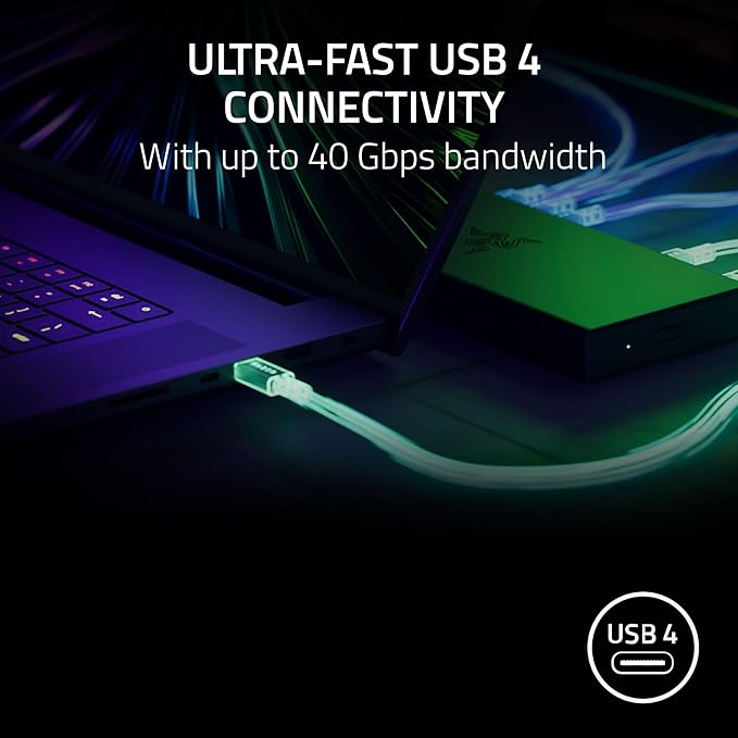 Razer USB 4 Dock: 14 Ports (Type C, Type A, HDMI, DP, Ethernet, SD, 3.5mm) - Dual Monitor Up to 4K 120 Hz - Laptop & Phone Fast Charge - Durable Lightweight Casing - Windows & Mac Compatible - Mercury