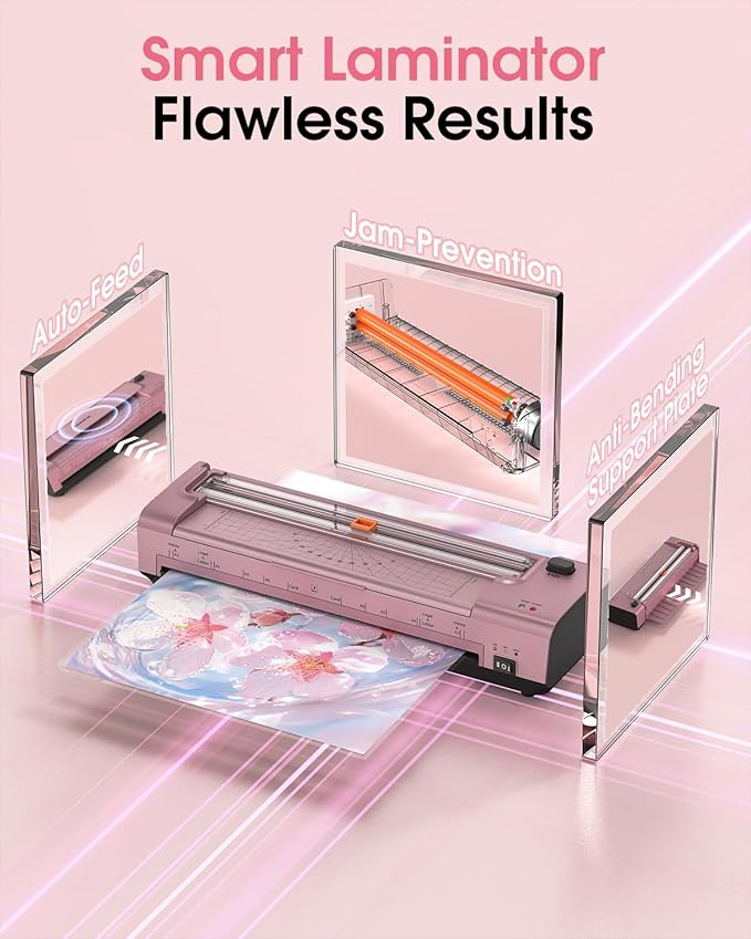 13 Inch Laminator Machine, A3 Personal Laminator Kit for Teachers with 20 Laminating Sheets, Hot Cold Thermal Lamination 11x17 with Anti-Bend Plate, ABS Anti-Jam & 20dB Quiet for Home Office School