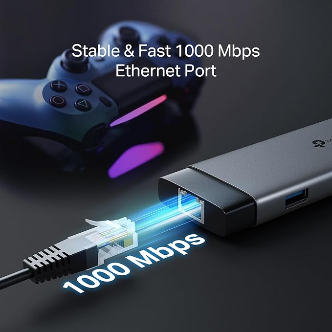 TP-Link USB C Hub 9-in-1 Multiport Adapter UH9120C | 4K@60Hz HDMI, 1×1G ethernet, SD & microSD, 100W Power Delivery, 1×USB-C + 3×USB-A Data Ports | 5Gbps High-Speed Splitter for MacBook & More