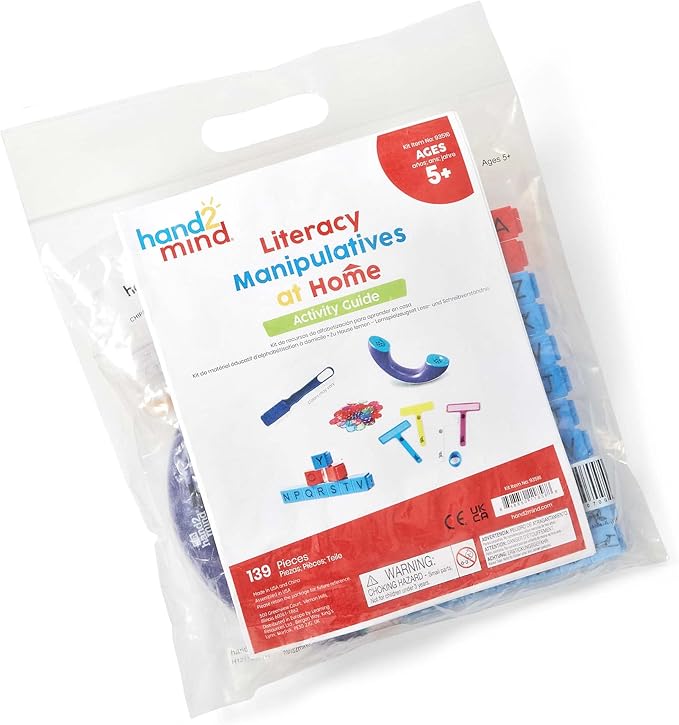 hand2mind Literacy Take Home Manipulatives Kit, Includes FingerFocus Highlighters, Phoneme Phone, Reading Rods Phonemic Awareness Linking Cubes, Magnetic Wand and Chips, Reading Tools (139 Pieces)