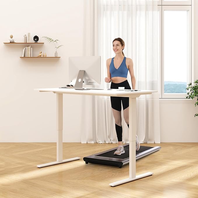 FLEXISPOT 63x24 Inch Electric Height Adjustable Standing Desk for Home & Office, Splice Board Desk for Computer Workstation, Study, or Creative Setup, White