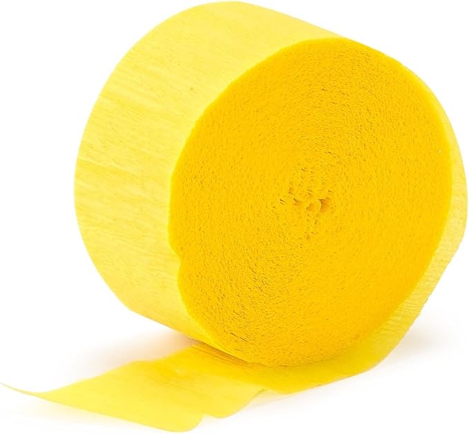 Yellow Sunshine Crepe Paper Roll - 81' (1 Count) - Great for Stunning DIY Crafts, Party Decor, and More (Pack of 5)