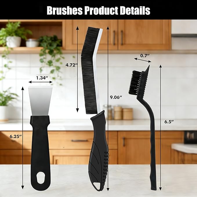 Crevice Cleaning Brush Set - Hard Bristle Scrub Brushes Tools, Small Gap Cleaning Brushes for Cars, Offices, Appliances, Ktichen, Bathroom, Window Grooves and Corners