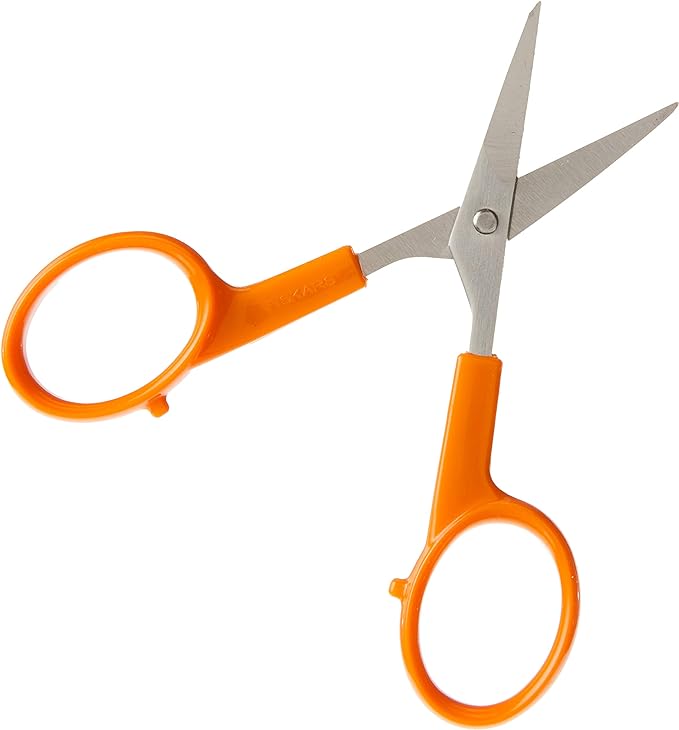 Fiskars 98087097J Curved Craft Scissors, 4 Inch, steel and orange (Pack of 12)