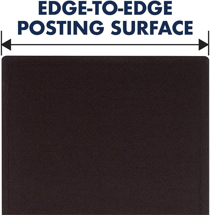 Quartet Bulletin Board, Fabric, 3' x 2', Frameless, High-Density Fiberboard, Oval Office, Black (7683BK)