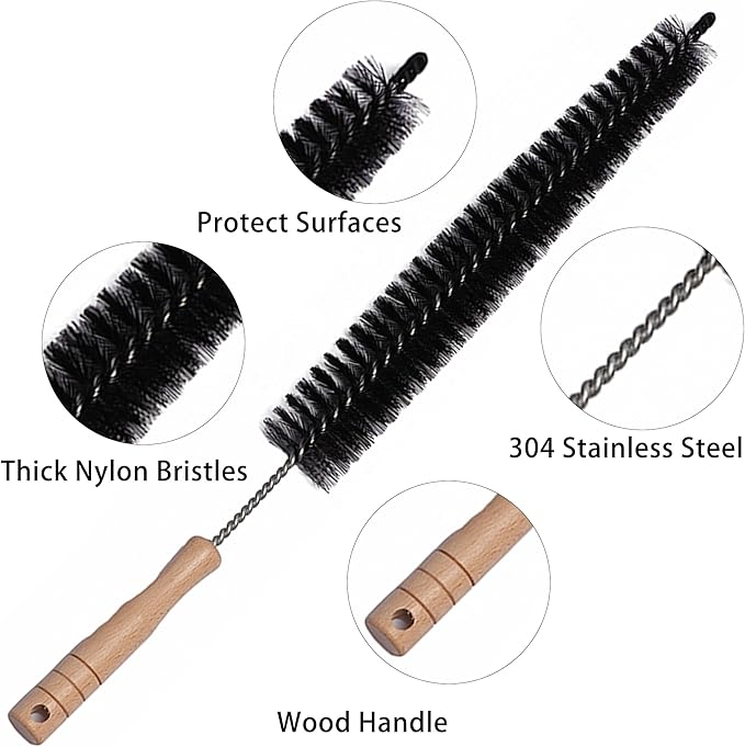 Dryer Vent Cleaner Kit, 3-Size Flexible Dryer Vent Brush Set with 2 Crevice Brushes, 17" 28" 47" Lint Trap Cleaning Tool for Dryer Vents, Refrigerator Coils, Radiator & Home Cleaning Essentials