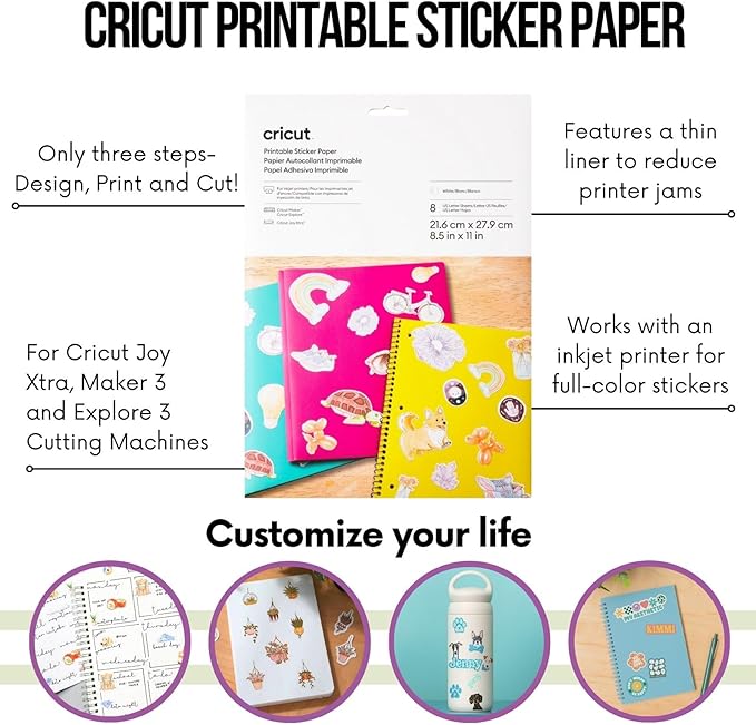 Cricut Deluxe All-in-One Materials and Accessories Bundle - 70+ Piece Beginner Sampler Material Kit for Cricut Explore Air and Maker Machines- Vinyl, HTV, Card Making Packs, and Sticker Paper
