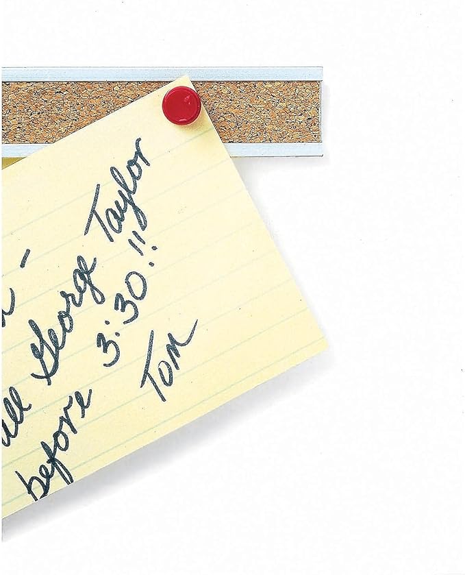 Quartet Bulletin Bar Pin Strip Cork Board 48" x 1", For Classroom, Office, Cubicle, Aluminum Frame (Z2006)