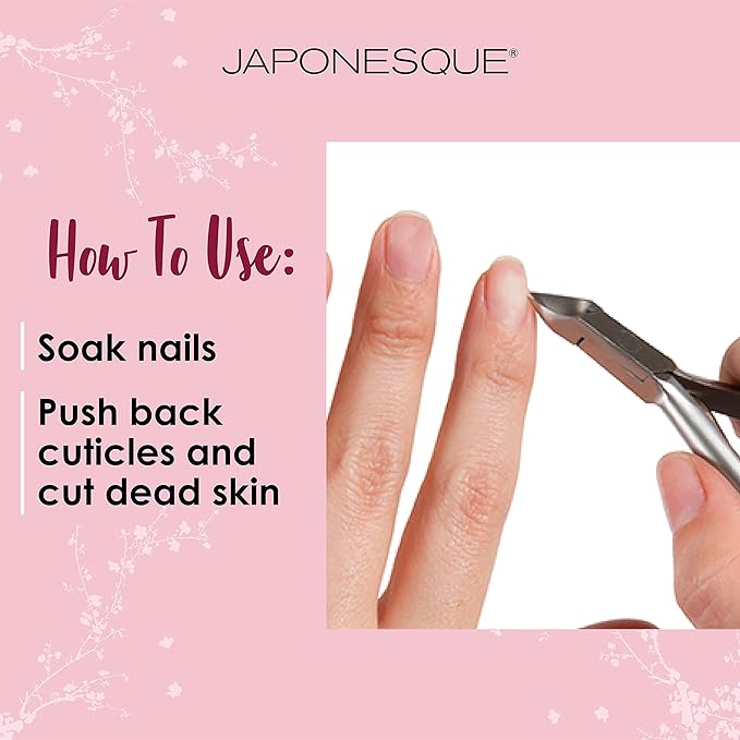 JAPONESQUE Cuticle Nipper with Ultra-Sharp, High Performance, Stainless Steel Blades to Remove Hangnails and Cuticles, Anti-Slip Grip for Control and Comfort