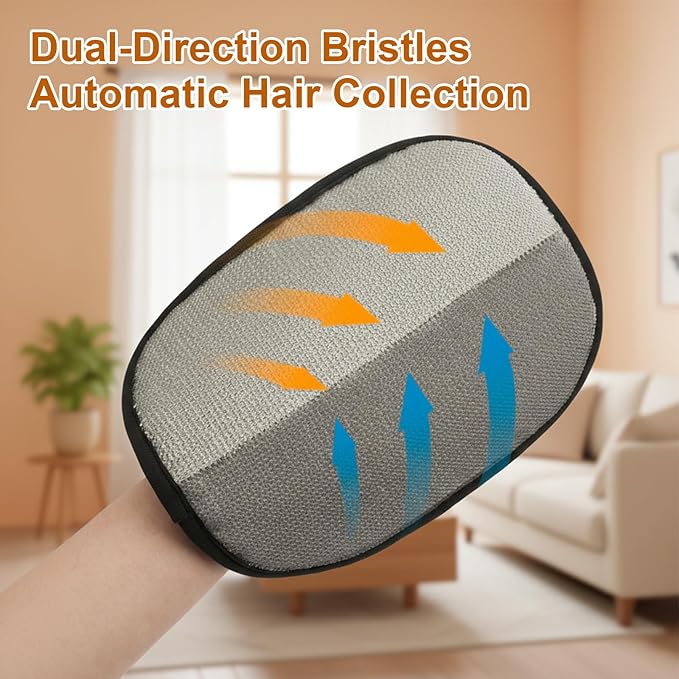 Pet Hair Removal Glove with Pendant, Upgraded Five-Finger Electrostatic Pet Hair Gloves, Reusable Magic Brush Pet Hair Remover Tool for Laundry, Couch, Carpet, Car Seat