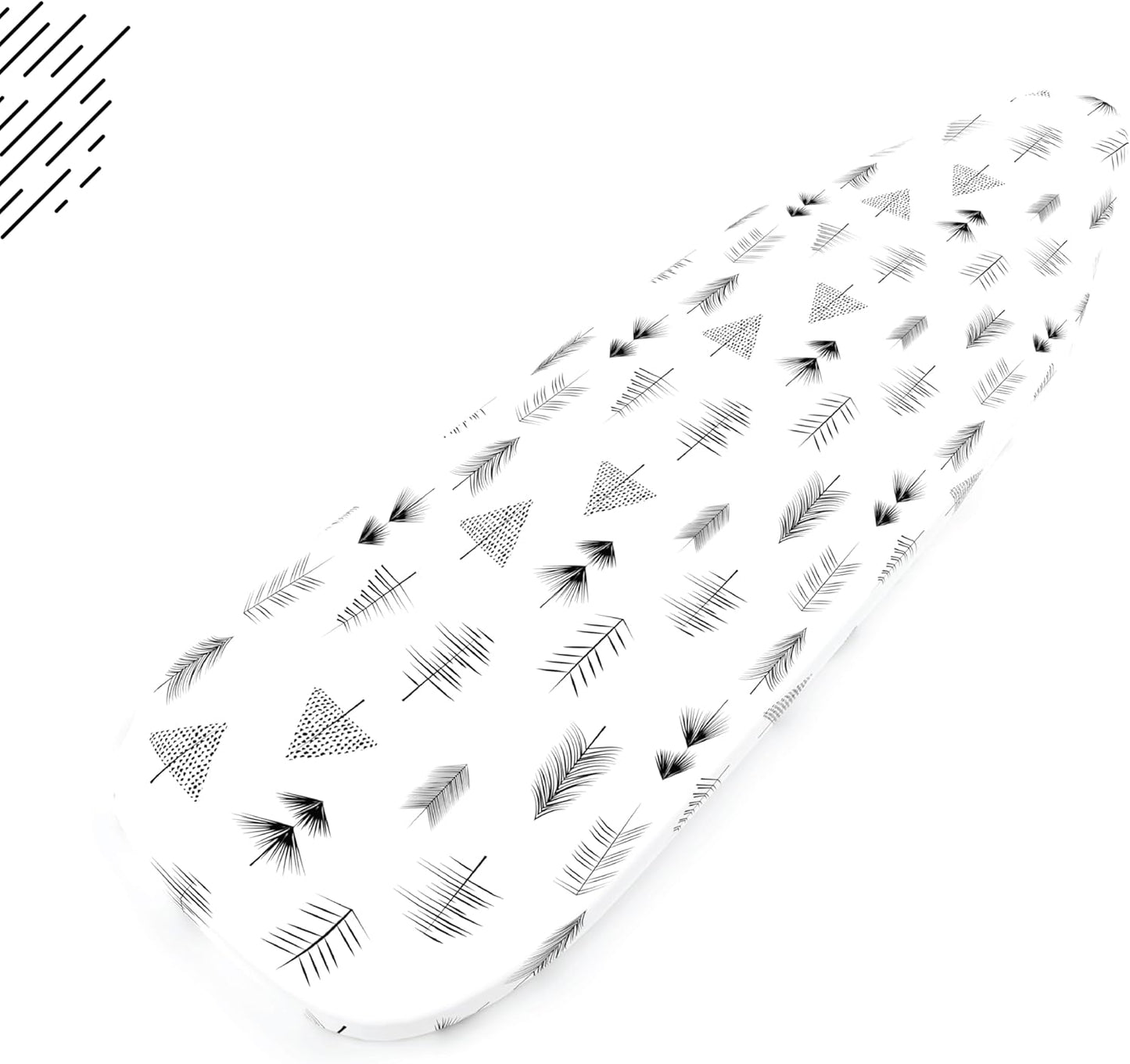 Encasa XO Ironing Board Cover and Pad 42"x14" - Thick 3mm Felt Padding, Drawstring Tightening & Lock, Easy Fit, Scorch & Stain Resistant, Fits Medium Ironing Board - Black Arrow