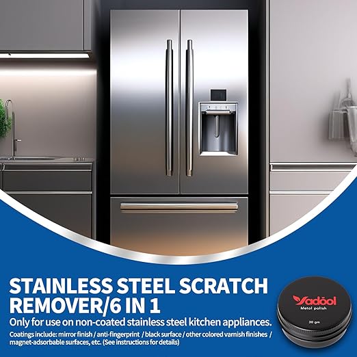 Stainless Steel Scratch Remover Kit, Ideal for Refrigerators, Fridge, Stoves, Sinks, Dishwasher Doors & Appliances Scratch Repair & Polish, Use for Non-Coated Stainless Steel Metal Repair Kits