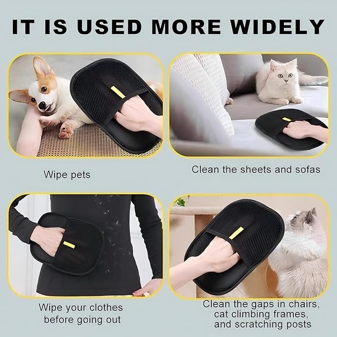 2 Pcs Pet Hair Removal Glove for Cats & Dogs, Reusable Electrostatic Pet Hair Glove, Electrostatic Gloves for Pet Hair, Lint Remover Gloves for Laundry, Couch, Carpet, Car Seat, Furniture, Clothes