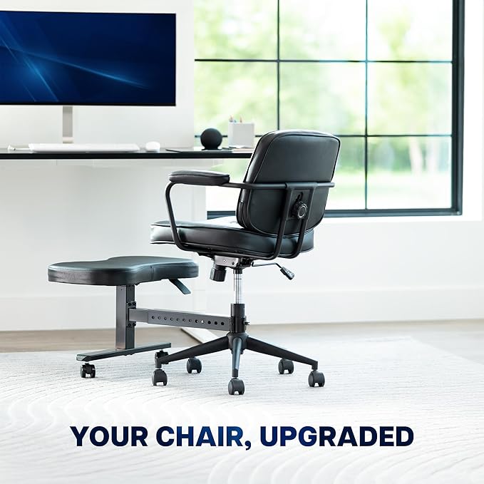 VIVO Height Adjustable Retrofit Footrest for Office Chair, Cushion Attachment Fits 2 inch Cylinders, Cross-Legged Sitting Option, Holds 242 lbs, Black, Chair-REST1