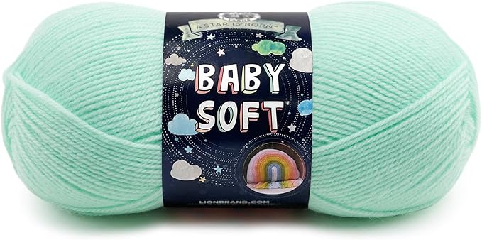 Lion Brand Yarn, Baby Soft Baby Blanket Yarn for Crocheting, Knitting, and Crafts, Mint Multicolor, 1 Pack