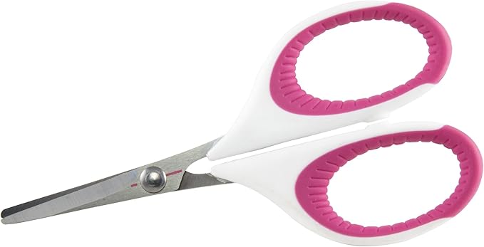 SINGER 07190 4-Inch Craft Scissors with Pink and White Comfort Grip, ,