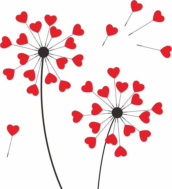 1200 PCS Red Heart Shaped Sticker Labels with Perforation Line in Roll, Use for Valentine's Day, Award Charts,Offices, Teachers & Classrooms, Bookmarks (1.5" in Diameter)