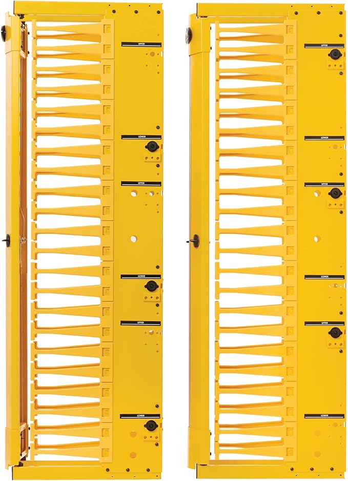 Tripp Lite Vertical Cable Manager, High-Capacity Deep Double Finger Duct, Front-Facing Cover, Two 3.5 feet Tall Sections, 6 inch Wide x 11.4 inch Depth, Yellow, 5-Year Warranty (SRCABLEVRT6HDFC)