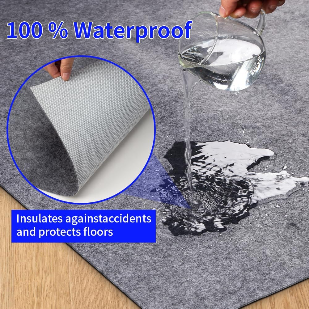 Waterproof Non-Slip 1/4” Extra Thick 10x14 ft Rug Pad for Large Area Rugs Durable Felt Floor Protection pad for All Floors, Suitable for Cutting. Rug Pads Keep Rugs in Place and Provide Cushioning