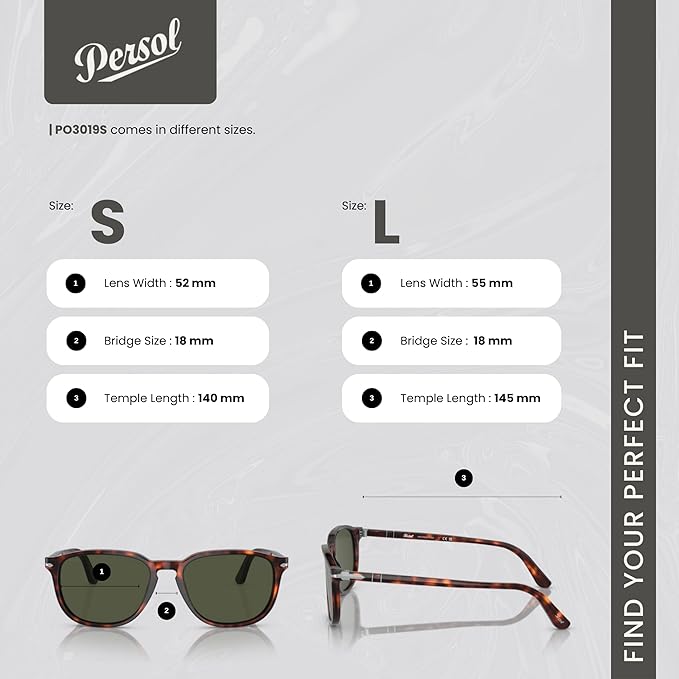 Persol PO3019S Square Sunglasses for Men '+BUNDLE with ACCESSORY EYEWEAR KIT