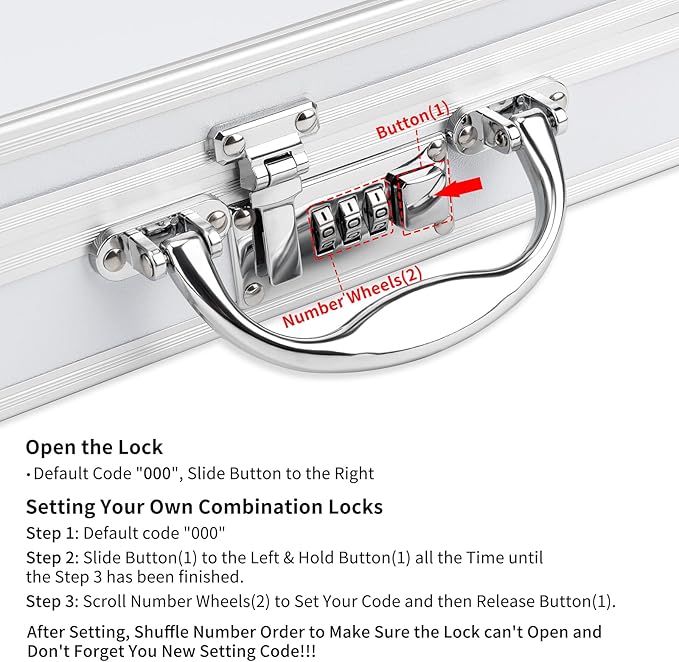Clipboard Combination Lock Clipboards with Storage Briefcase Heavy Duty Box Aluminum Metal with Handle, Storage Clipboard Maximum Security Large Capacity, White