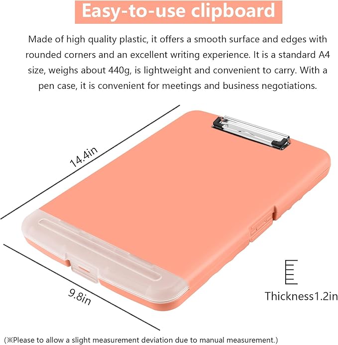 SFLHHDM Plastic Clipboard with Storage, High Capacity Clip Boards 8.5x11 with Storage, Heavy Duty Nursing Clipboards Folder, Clipboard Cute, Letter A4 Size Clipboards with Storage for Teachers, Nurse
