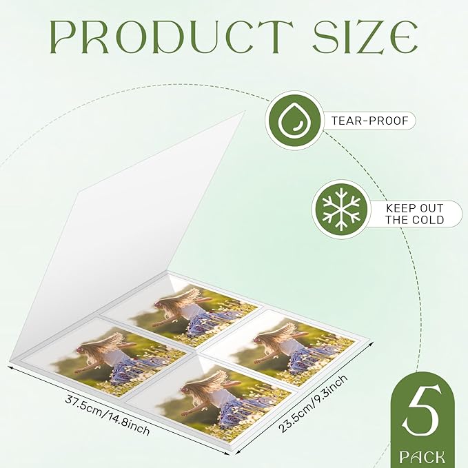 5 Pack Laminator Carrier Sleeve 9 x 15 Inch Lamination Carrier Letter Size Thermal Laminating Carriers Sheets Lamination Thermal Protection for All Brand Laminating Pouch