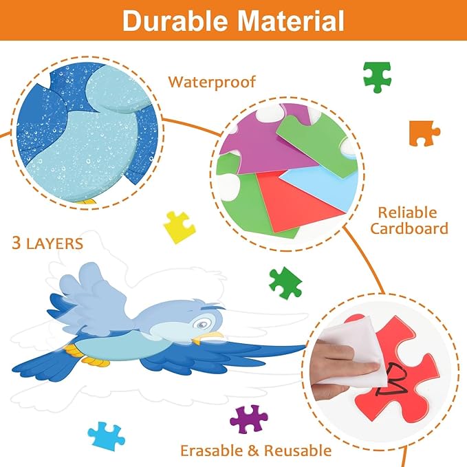 chiazllta Classroom Tree Bulletin Board Set, Puzzle Pieces Cutout Back to School Bulletin Board Tree School Classroom Wall Door Decoration Supplies for Elementary Kindergarten Teacher Chalkboard Decor