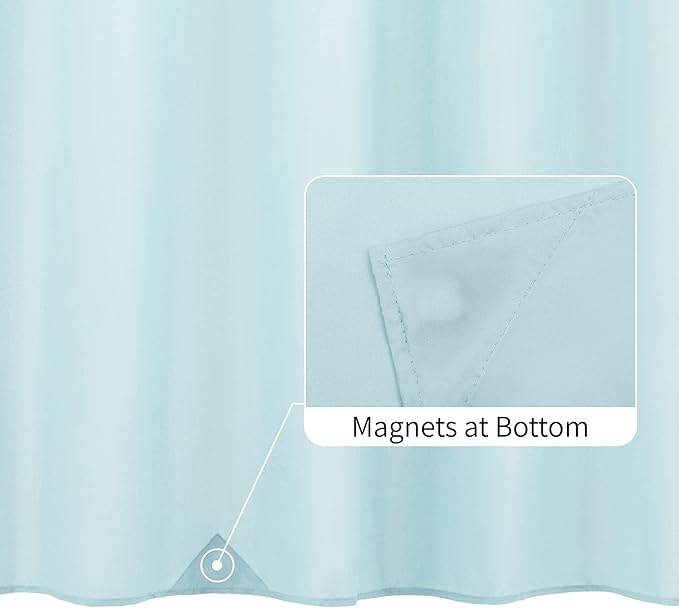 ALYVIA SPRING Stall Fabric Shower Curtain Liner Waterproof - Soft & Lightweight Small Shower Curtain with Magnets for Narrow Stall Size, Machine Washable - 36x72, Blue