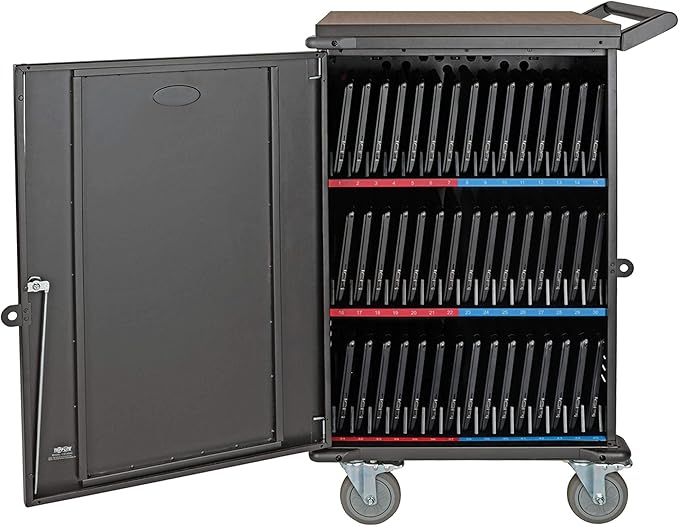 Tripp Lite 45-Port AC Mobile Charging Cart Storage Station for Chromebooks, iPads, Laptops, Tablets, Black (CSC45AC)