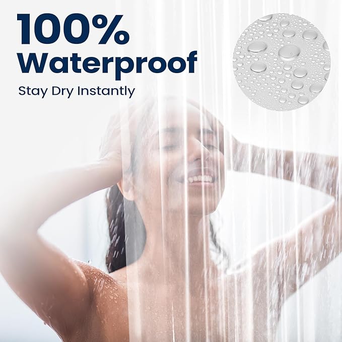downluxe Set of 3 Clear Shower Curtain Liner, PEVA Heavy Duty Plastic Shower Liner with 3 Magnets, 72" x 72" Waterproof Bathroom Curtain