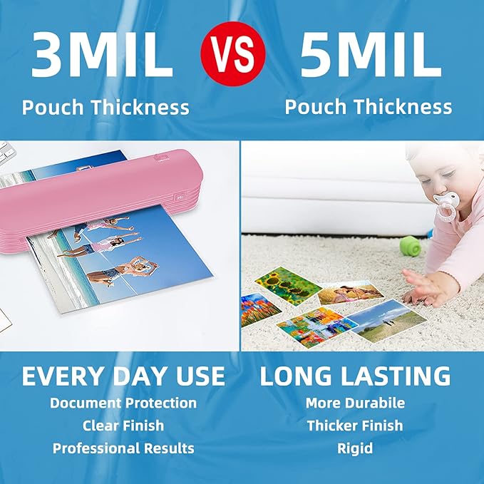 Uinkit 300Pack Thermal Laminating Pouches Card Size 4.3x6.3Inches 5mil Thickness Laminating Sheets for Extra Protection Sealed 4x6 inches Photo Clear Glossy,Lamination Sheets Paper for Laminator