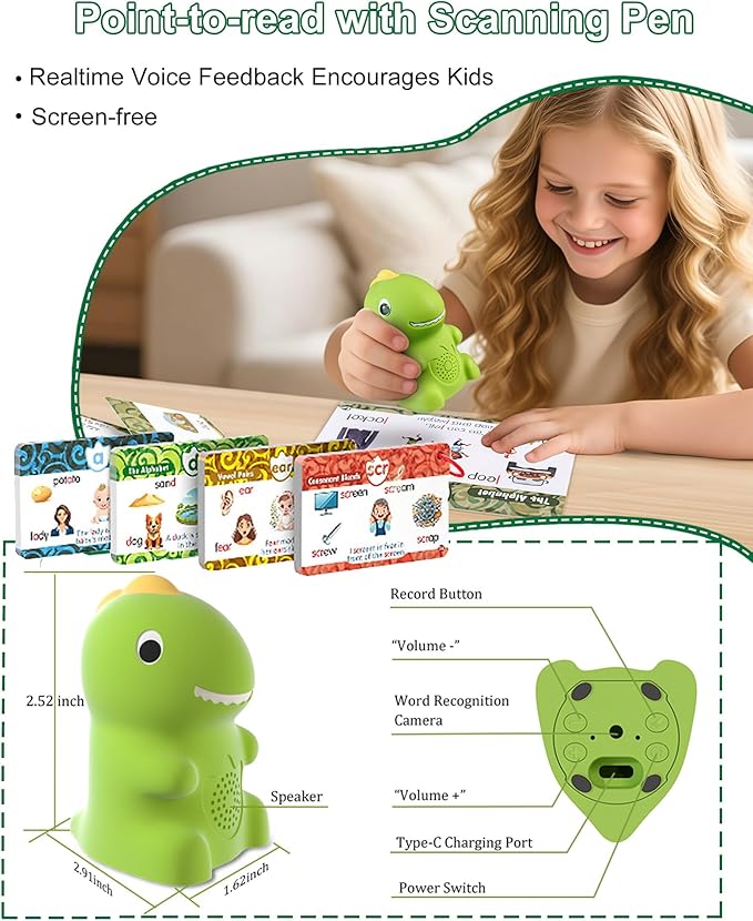 Phonics Learning Toy for Preschoolers – Phonics Flash Cards with Talking Pen, Speech Therapy & Autism Sensory Toy, Learn to Read Educational Gift for Boys & Girls,Kindergarten Learning Activities
