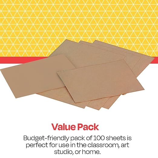 School Smart Kraft Paper Sheets, 60 lb, 12 x 18 Inches, Brown, Pack of 100 - 086642