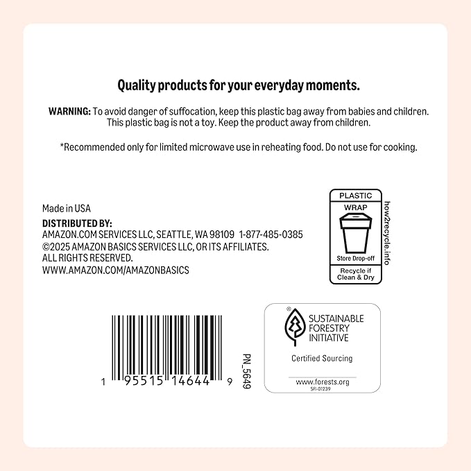 Amazon Basics 9" Uncoated White Paper Plates 1200 Count (Pack of 12)