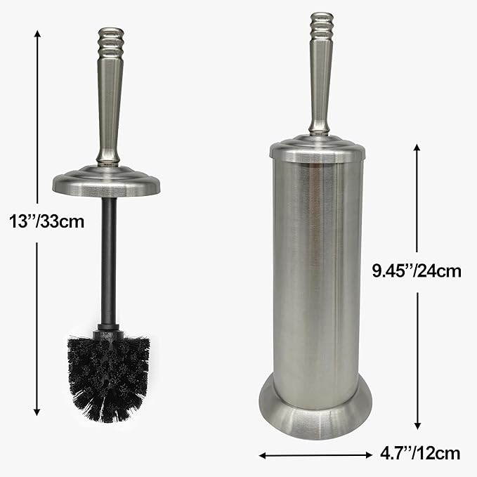 Brushed Nickel Toilet Bowl Brush with Holder, Durable Bathroom Cleaning Tool, Modern Design for Easy Toilet Maintenance, Bathroom Cleaner Brush for Efficient Cleaning and Hygiene